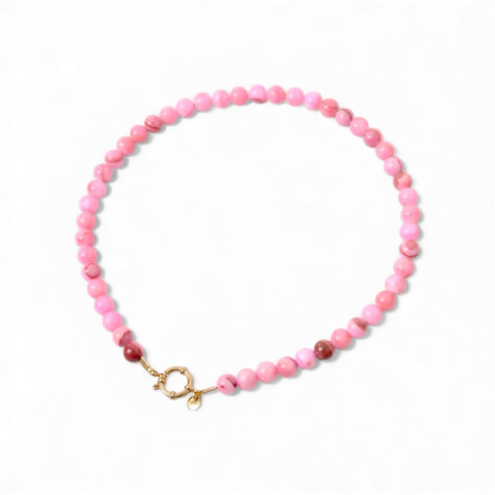 Necklace - Pink Beads