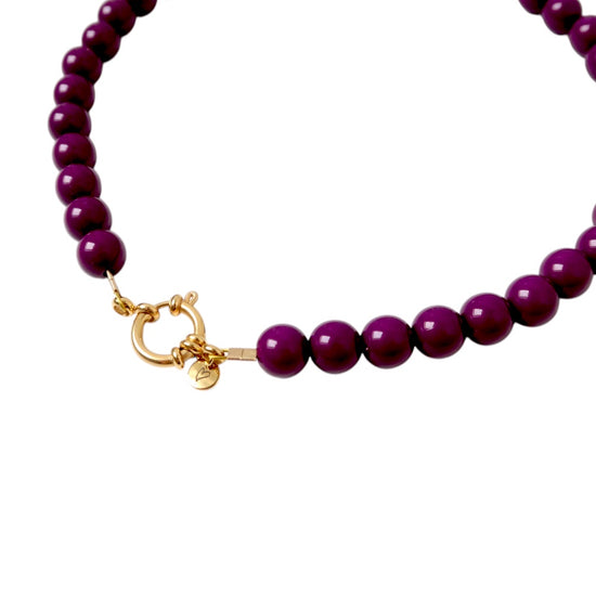 Necklace - Bold Beads Plum