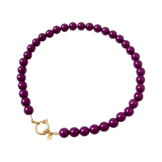 Necklace - Bold Beads Plum