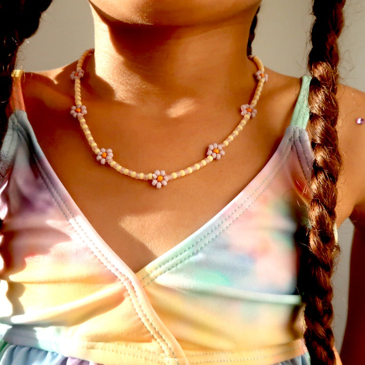 Necklace - Daisy Sunshine mint/lila