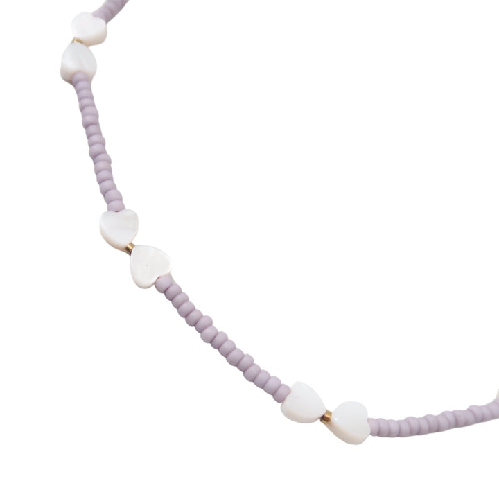 Necklace - Hearts white/lila