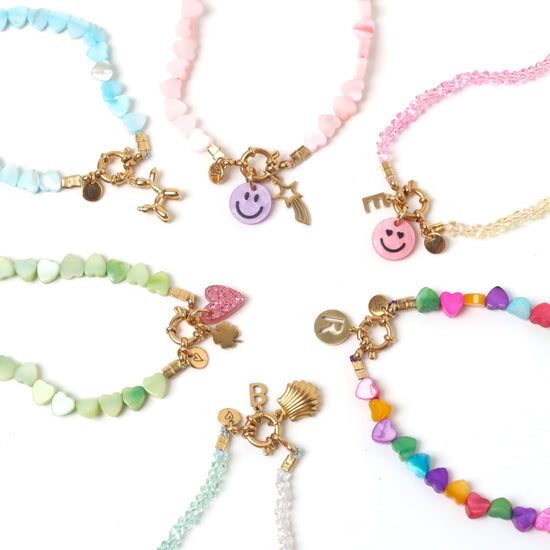 Necklace - Seashelly hearts green