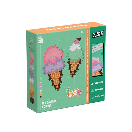 Plus-Plus Puzzle by number ice cream cones