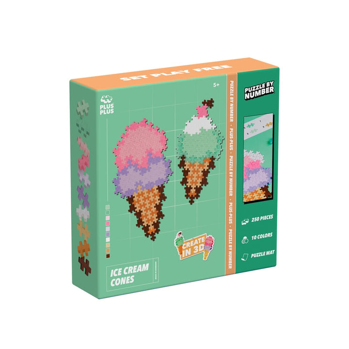 Plus-Plus Puzzle by number ice cream cones
