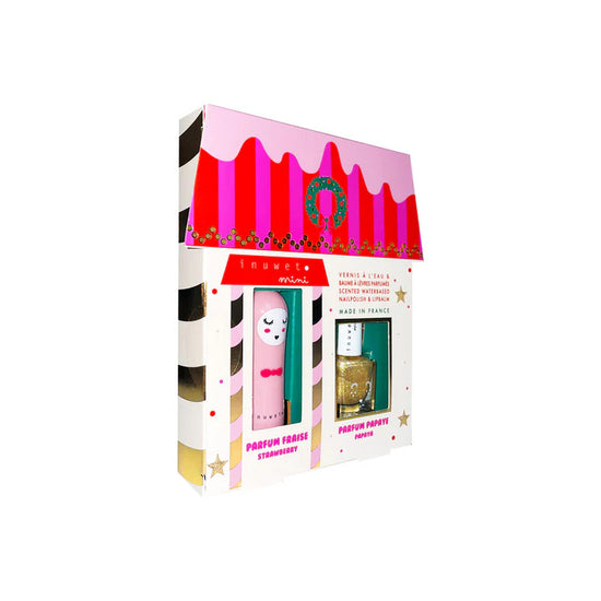 Inuwet - lipbalm en nagellak set kerst