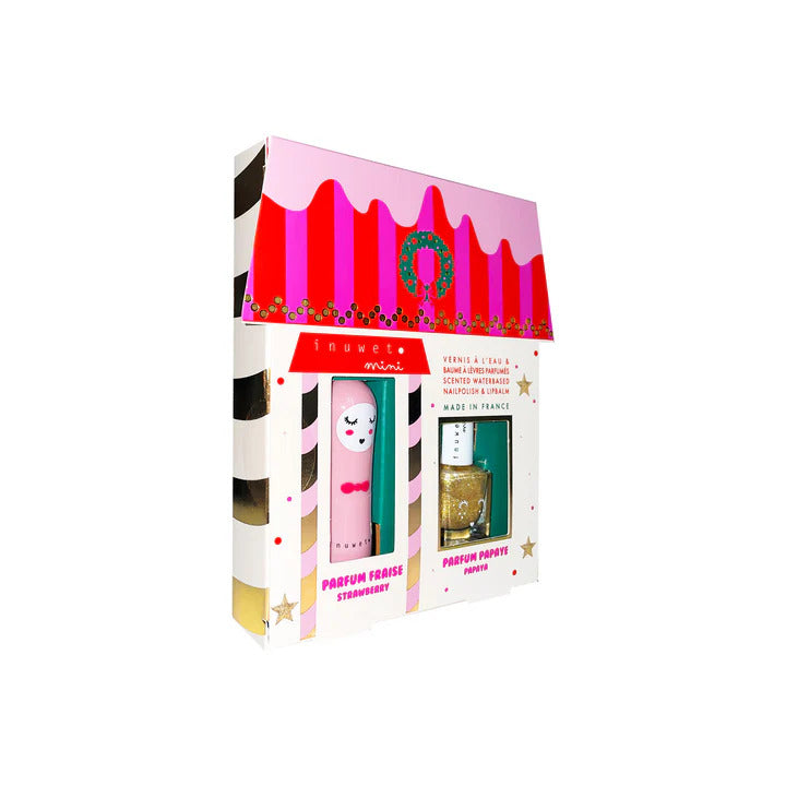 Inuwet - lipbalm en nagellak set kerst