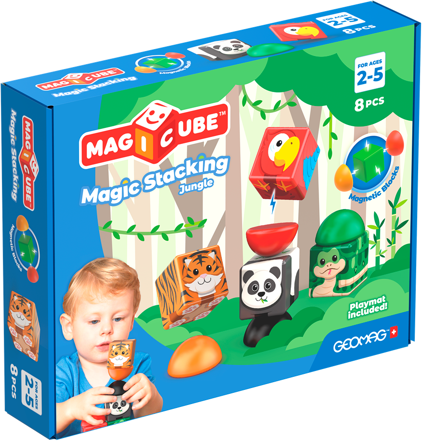 Geomag Magicube Blocks Stacking Jungle 8