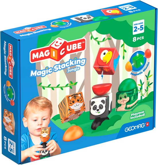 Geomag Magicube Blocks Stacking Jungle 8