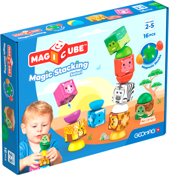 Geomag Magicube Blocks Stacking Safari 16