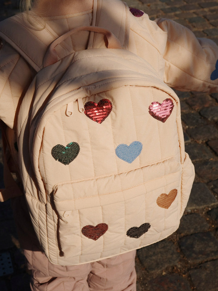 JUNO QUILTED SEQUIN BACKPACK MIDI