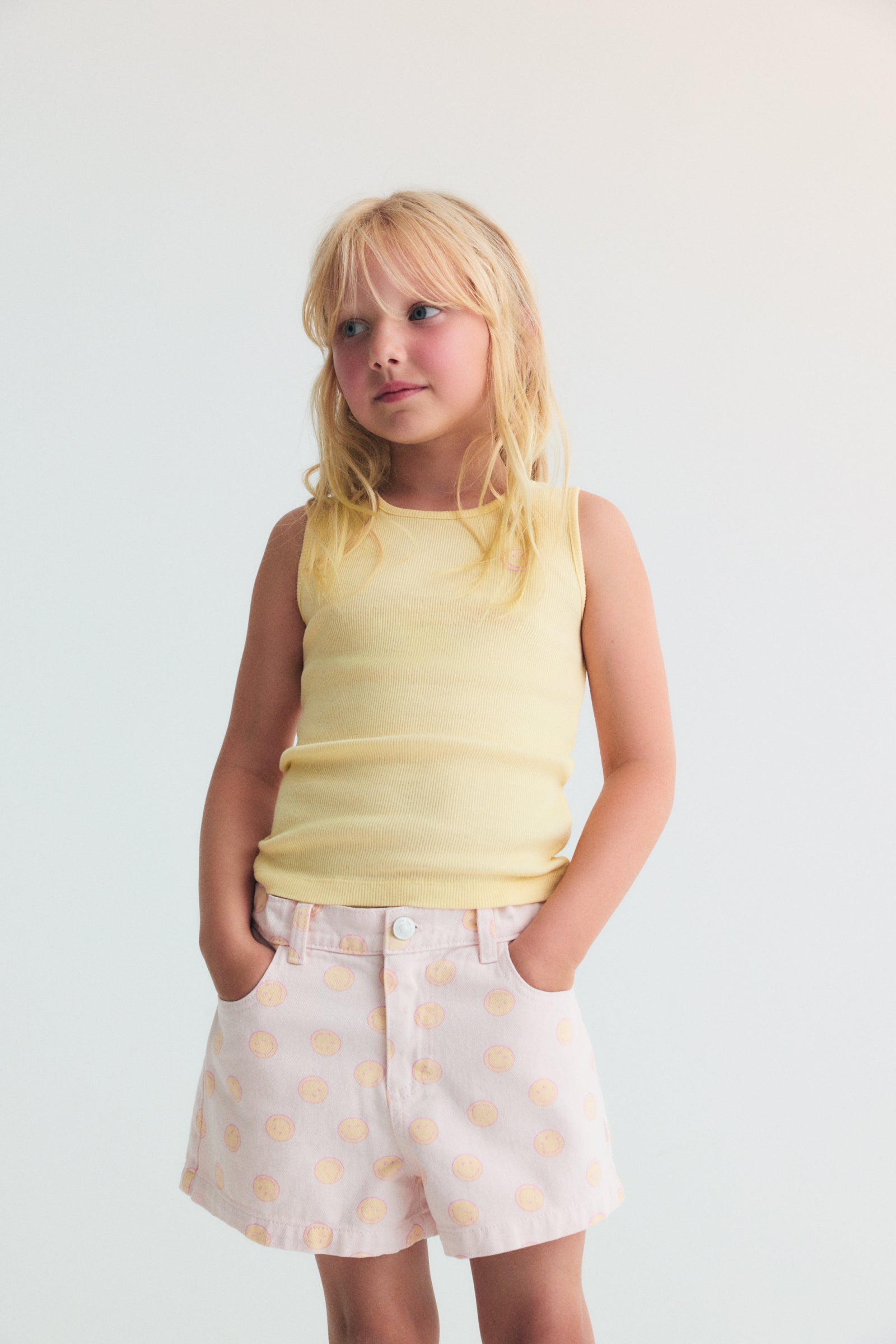 Smiley Denim Short Smiley Print