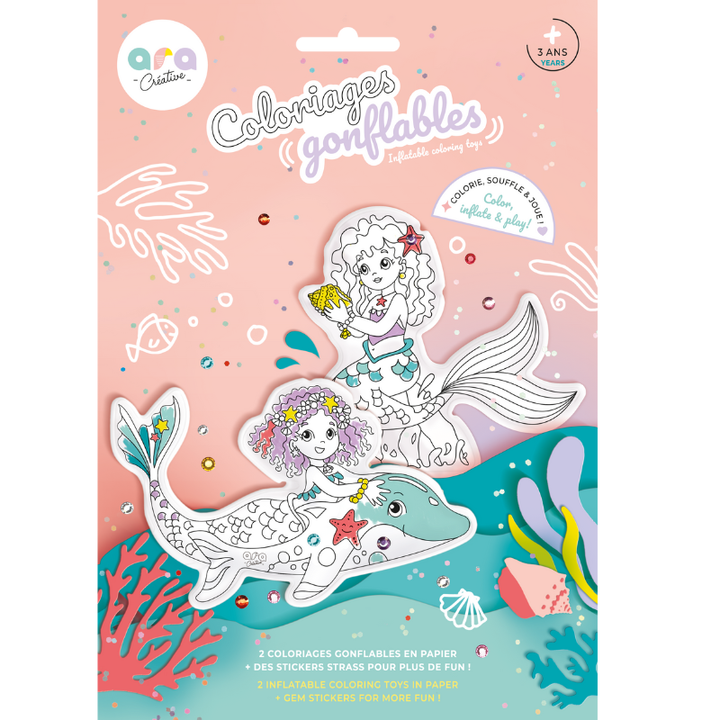 Ara Creative - Opblaasbare kleurplaat Mermaid