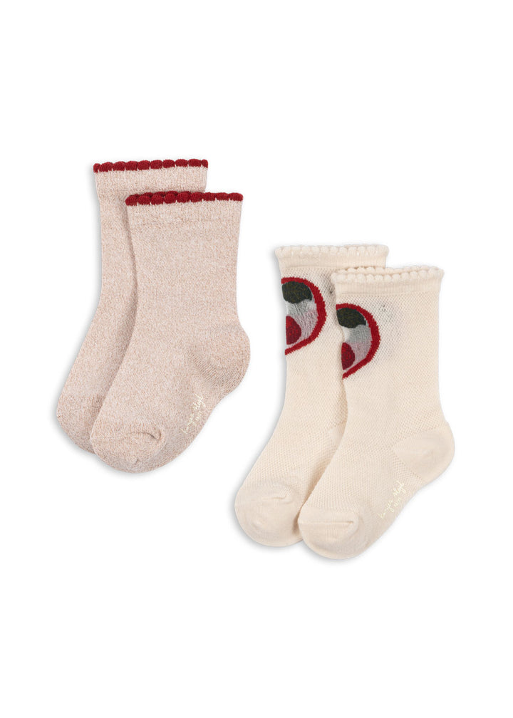 2 PACK CHERRY ROSE  SOCKS