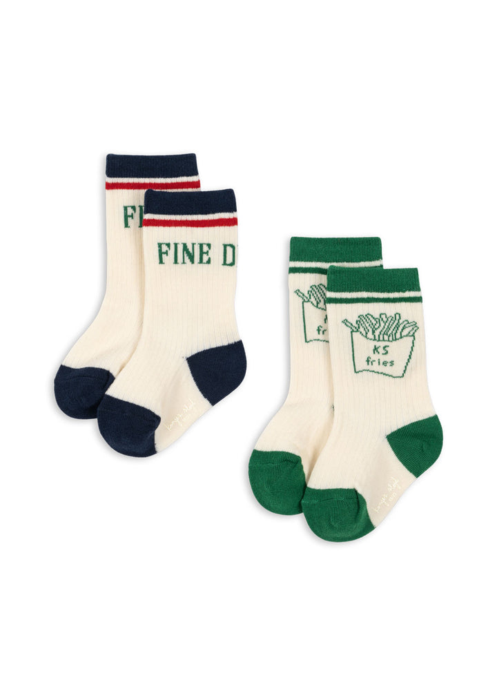 2 PACK RIB FRIES SOCKS