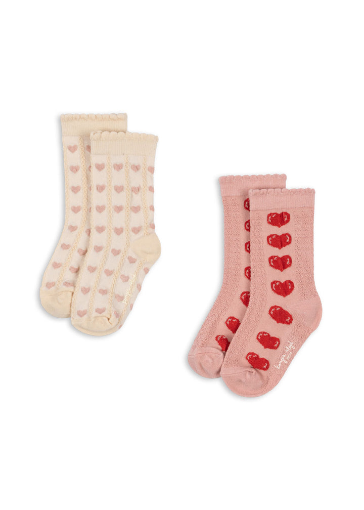 2 PACK HEART JAQUARD SOCKS