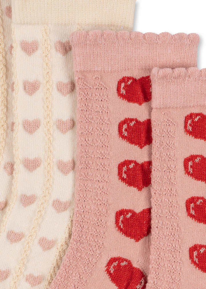 2 PACK HEART JAQUARD SOCKS
